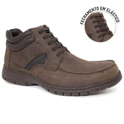 Imagem de Bota Masculina Anatomic Gel Couro com Cadarço Elástico