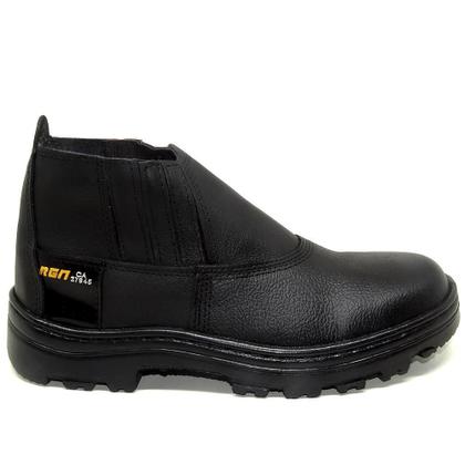 Imagem de Bota Masculina Cano Curto Epi Trabalho Segurança Couro Preto 