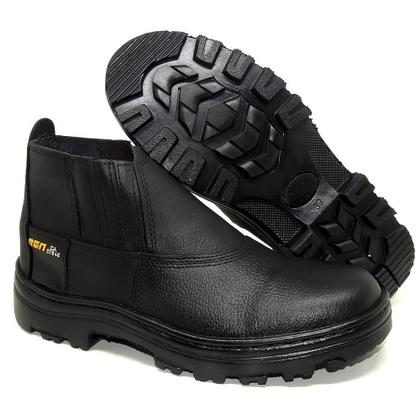 Imagem de Bota Masculina Cano Curto Epi Trabalho Segurança Couro Preto 