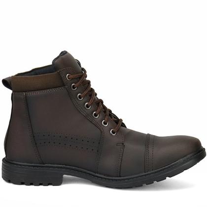 Imagem de Bota Masculina Casual Cano Curto Cadarço + Relógio Kit Marrom