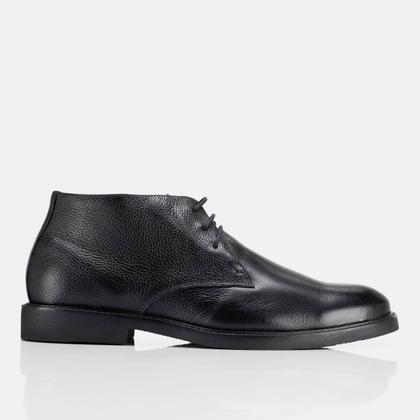 Imagem de Bota Masculina Casual De Couro Confortável Resistente Elegante Sola De Borracha Cano Curto