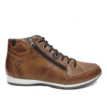 Imagem de Bota Masculina Casual em Couro com Elástico e Ziper Lateral NE-1005