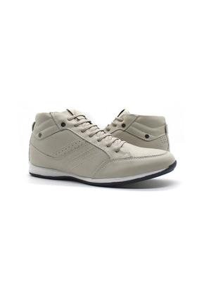 Imagem de Bota Masculina Casual em Couro com Elástico e Ziper Lateral NE-1008 Off-White