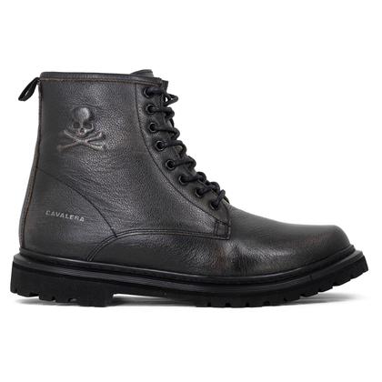 Imagem de Bota Masculina Cavalera Hector Couro Confortável Cano Médio Com Zíper Cadarço 62110041