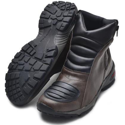 Imagem de Bota Masculina Com Zíper Lateral Confortável Resistente Motociclista Trilha Com Biqueira Protetora