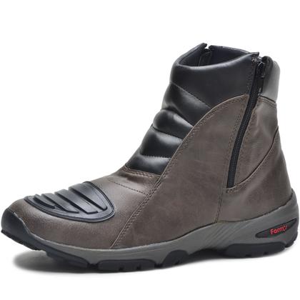 Imagem de Bota Masculina Com Zíper Lateral Confortável Resistente Motociclista Trilha Com Biqueira Protetora