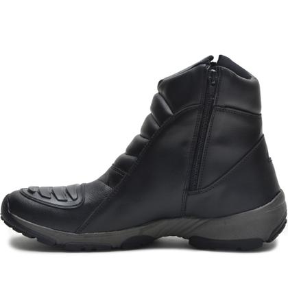 Imagem de Bota Masculina Com Zíper Lateral Confortável Resistente Motociclista Trilha Com Biqueira Protetora