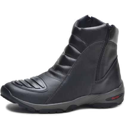 Imagem de Bota Masculina Com Zíper Lateral Confortável Resistente Motociclista Trilha Com Biqueira Protetora
