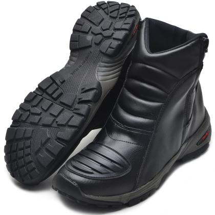 Imagem de Bota Masculina Com Zíper Lateral Confortável Resistente Motociclista Trilha Com Biqueira Protetora