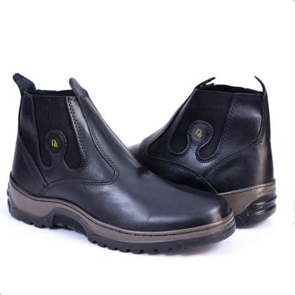 Imagem de Bota Masculina Couro Impermeável Coturno Botina Palmilha Gel