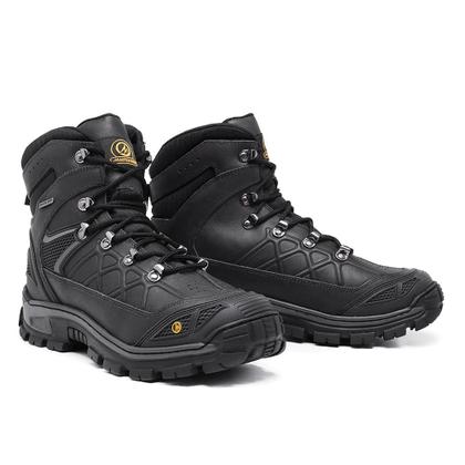 Imagem de Bota Masculina Couro Legítimo Coturno Masculino Zeus Adventure Cor Black