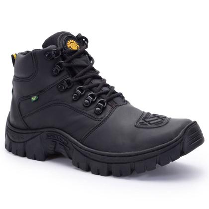 Imagem de Bota Masculina, Cuturno Masculino, Coturno Couro Legitimo Motoqueiro, Bombeiro, Policial, Direto de fabrica