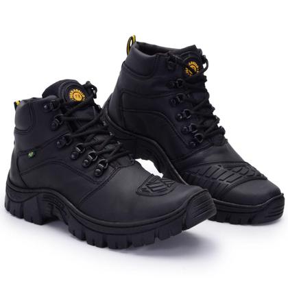 Imagem de Bota Masculina, Cuturno Masculino, Coturno Couro Legitimo Motoqueiro, Bombeiro, Policial, Direto de fabrica