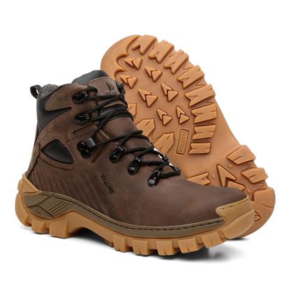 Imagem de Bota Masculina Em Couro Legitimo Confortável Trilha Motoboot