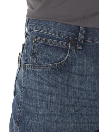 Imagem de Bota masculina Jean Wrangler, retrô, de ajuste descontraído, cortada em azul verdadeiro