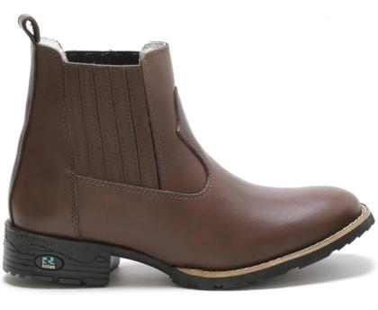 Imagem de Bota Masculina RR Botas Lisa em Couro Com Elastico Bico Redondo