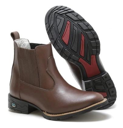 Imagem de Bota Masculina RR Botas Lisa em Couro Com Elastico Bico Redondo