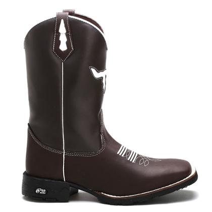 Imagem de Bota masculina Texana Country Cano Longo Bico Quadrado