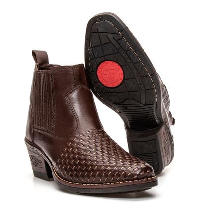 Imagem de Bota Masculina Texana Country Elastico Couro Legitimo