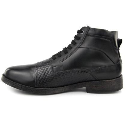 Imagem de Bota Masculina Urbana Casual Boxer Couro Legitimo Preto Fossil Nescau C/ziper