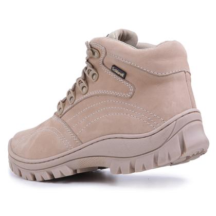 Imagem de Bota  Masculino Coturno Adventure em Couro  Modelo Esportivo Estilo Militar Leve e Confortável