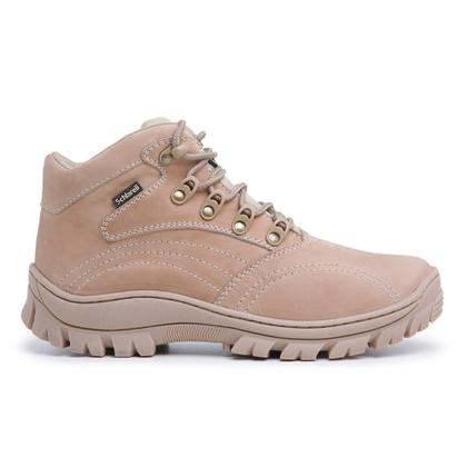 Imagem de Bota  Masculino Coturno Adventure em Couro  Modelo Esportivo Estilo Militar Leve e Confortável