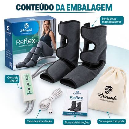 Imagem de Bota Massageadora Para Pernas e Pés Com Compressão, Aquecimento e Vibração, Controle Digital, Bivolt