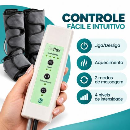 Imagem de Bota Massageadora Para Pernas e Pés Com Compressão, Aquecimento e Vibração, Controle Digital, Bivolt