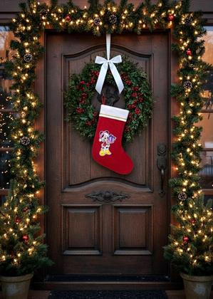 Imagem de Bota Meia Decorativa Natal Minnie Mouse - Rosa - Decoração De Natal - Disney