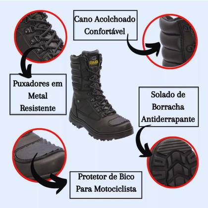 Imagem de Bota Militar Masculina e Feminina Para Andar De Moto Com Palmilha Gel Coturno Militar Segurança