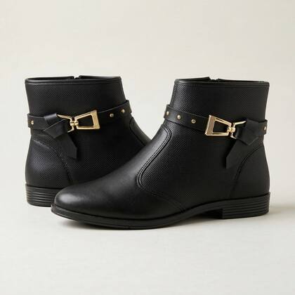 Imagem de Bota Moleca Cano Curto Feminina Preta
