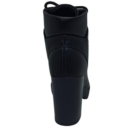 Imagem de Bota Moleca Feminina Coturno De Salto Alto Tratorada