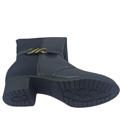 Imagem de Bota Moleca Feminina Napa/Lycra Detalhe em Dourado Salto 4cm