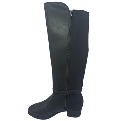 Imagem de Bota Moleca Feminina Napa/Lycra Detalhe em Dourado Salto 4cm