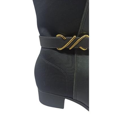 Imagem de Bota Moleca Feminina Napa/Lycra Detalhe em Dourado Salto 4cm