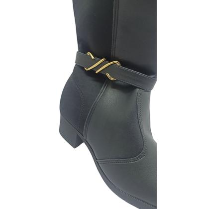 Imagem de Bota Moleca Feminina Napa/Lycra Detalhe em Dourado Salto 4cm