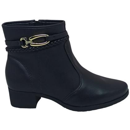 Imagem de Bota Moleca Feminina Salto Baixo Cano curto Zíper Lateral