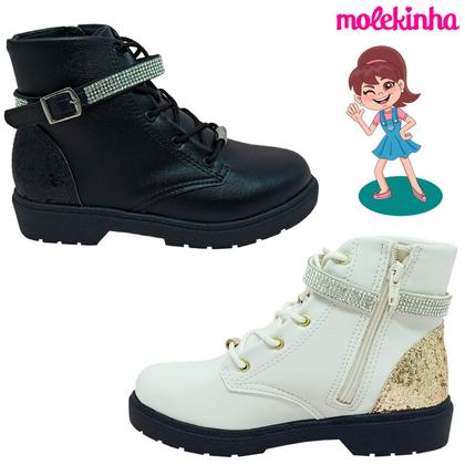 Imagem de Bota Molekinha Infantil Feminina Maxxi Gliter Coturno