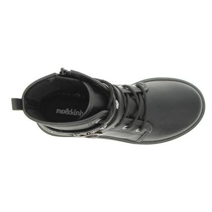 Imagem de Bota Molekinha Juvenil Menina Coturno Tratorado Fivelas