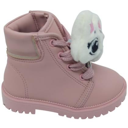 Imagem de Bota Molekinha Menina Infantil com Enfeite de Pelúcia Cor:RosaTamanho:18Gênero:Feminino
