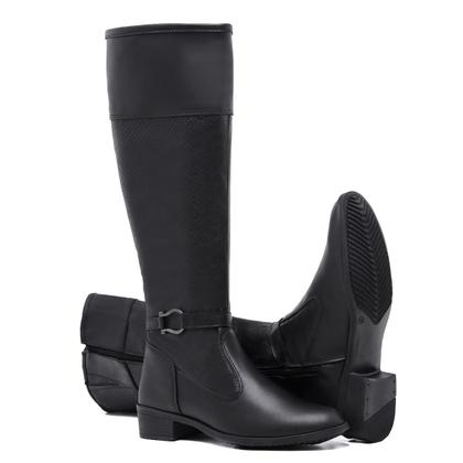 Imagem de Bota Montaria Feminina  Cano Alto Longo Salto Casual Country