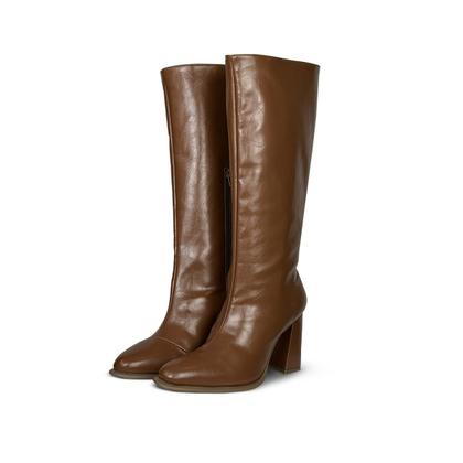 Imagem de Bota Montaria Feminina Cano Longo Salto Grosso Caramelo Cor:CarameloTamanho:37