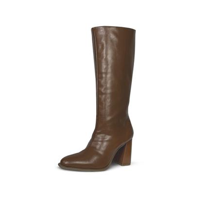 Imagem de Bota Montaria Feminina Cano Longo Salto Grosso Caramelo Cor:CarameloTamanho:37