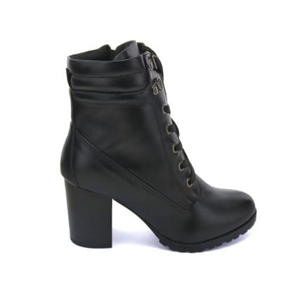 Imagem de Bota Mooncity Coturno Casual Feminina Salto Alto Cano Médio Comfort   73130 (65227)