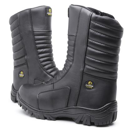 Imagem de Bota Motociclista Couro Cano Alto Semi Impermeável
