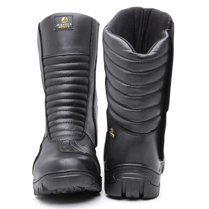 Imagem de Bota Motociclista Couro Cano Alto Semi Impermeável