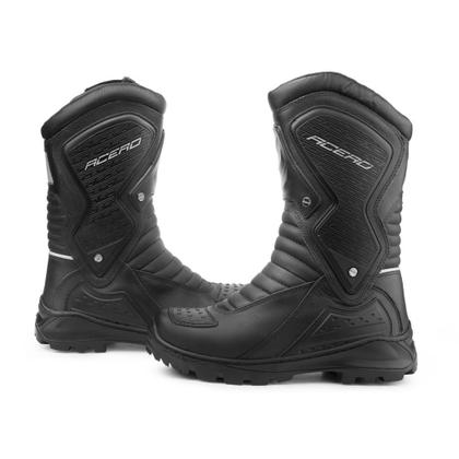 Imagem de Bota Motociclista Masculina Couro Acero Speed Cano Alto
