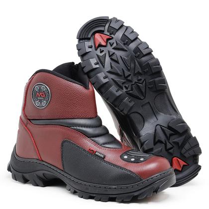 Imagem de Bota Motociclista Speed Em Couro Sola Borracha Gel Costurada
