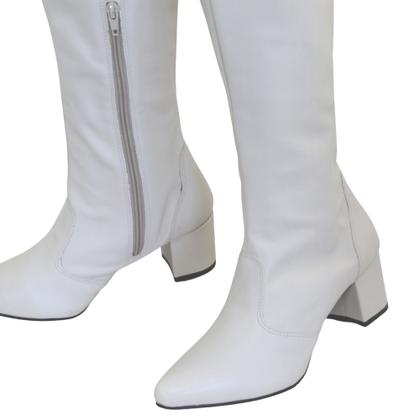 Imagem de Bota Off White Cano Super Longo Over The Knee Bico Fino