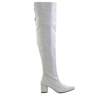 Imagem de Bota Off White Cano Super Longo Over The Knee Bico Fino